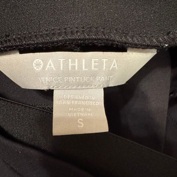 Athleta Venice pintuck pants pull on straight leg black size small - Picture 7 of 8